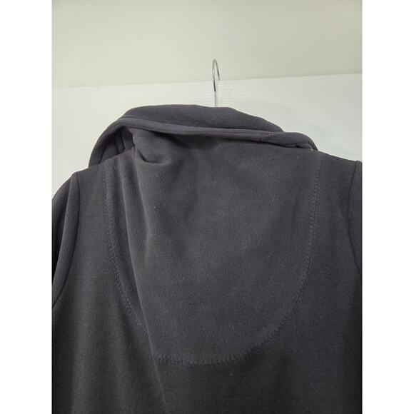 Sympli Canada Unique Fleece Warm Black Zip and Clasp Mid-Length Jacket, Size 10 - Picture 9 of 14